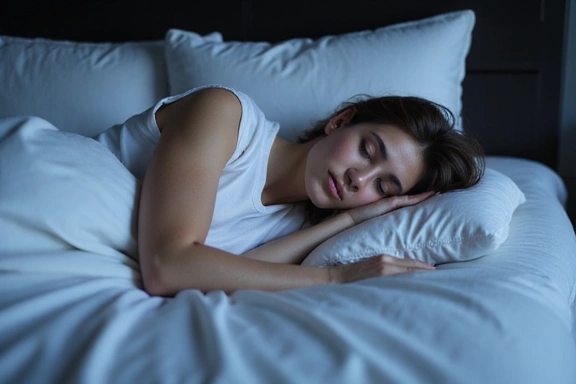 Una persona che dorme profondamente in un letto confortevole