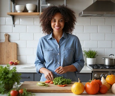 Immagine di una persona che prepara un pasto sano